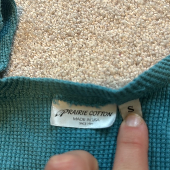 Teal ribbed tank top / short dress. Prairie Cotton - Picture 3 of 3